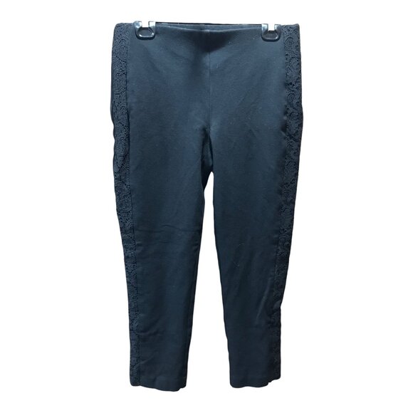 Chico's Pants - Chico's Black Elastic Waist‎ With Lace down Sides